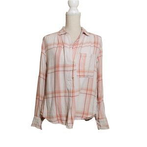 Free People All About The Feels Plaid Top,…